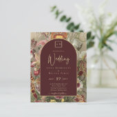 Atemberaubender Vintager Botanischer Burgund Flora (Stehend Vorderseite)