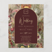 Atemberaubender Vintager Botanischer Burgund Flora (Vorderseite)