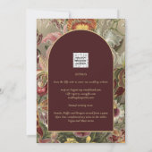 Atemberaubender Vintager Botanischer Burgund Flora Einladung (Rückseite)