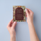 Atemberaubender Vintager Botanischer Burgund Flora Flyer (Gruppe)