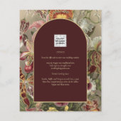 Atemberaubender Vintager Botanischer Burgund Flora Flyer (Hinten)