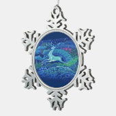 Atemberaubender Vintager russischer Reindeer Schneeflocken Zinn-Ornament (Rechts)