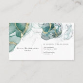 Atemberaubender viridianischer grüner Gold Akzent  Visitenkarte (Rückseite)