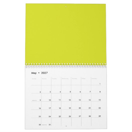 Atemberaubender Visueller Appell Gelber Hintergrun Kalender (Mai 2027)