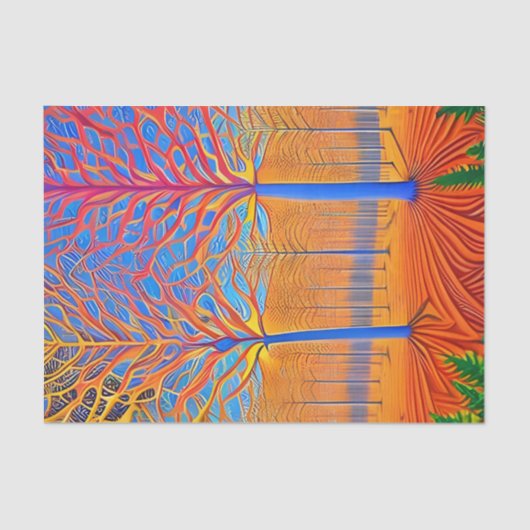 Atemberaubender Wald der Moderne Seidenpapier (Vorderseite)