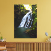 Atemberaubender Wasserfall mit Sonnenlicht Leinwanddruck (Insitu (Wohnzimmer))
