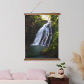 Atemberaubender Wasserfall mit Sonnenlicht Wandteppich Mit Holzrahmen (Schlafzimmer)