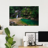 Atemberaubender Wasserfall Virje, Slowenien Poster (Heimbüro)