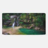 Atemberaubender Wasserfall Virje, Slowenien Poster Banner (Horizontal)