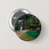 Atemberaubender Wasserfall Virje, Slowenien Poster Button (Vorne & Hinten)