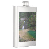 Atemberaubender Wasserfall Virje, Slowenien Poster Flachmann (Rechts)