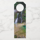 Atemberaubender Wasserfall Virje, Slowenien Poster Flaschenanhänger (Rückseite)