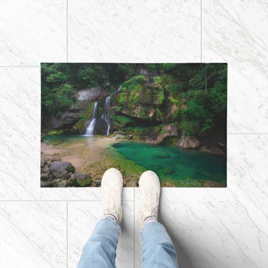 Atemberaubender Wasserfall Virje, Slowenien Poster Fußmatte (Indoor)