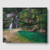 Atemberaubender Wasserfall Virje, Slowenien Poster Gästebuch (Rückseite)