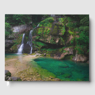 Atemberaubender Wasserfall Virje, Slowenien Poster Gästebuch
