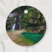 Atemberaubender Wasserfall Virje, Slowenien Poster Geschenkanhänger (Rückseite)