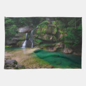Atemberaubender Wasserfall Virje, Slowenien Poster Geschirrtuch (Horizontal)