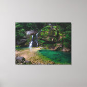 Atemberaubender Wasserfall Virje, Slowenien Poster Leinwanddruck (Vorderseite)