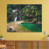 Atemberaubender Wasserfall Virje, Slowenien Poster Leinwanddruck (Insitu (Wohnzimmer))