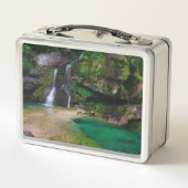 Atemberaubender Wasserfall Virje, Slowenien Poster Metall Brotdose (Rückseite)