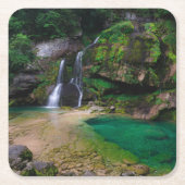 Atemberaubender Wasserfall Virje, Slowenien Poster Rechteckiger Pappuntersetzer (Vorderseite)
