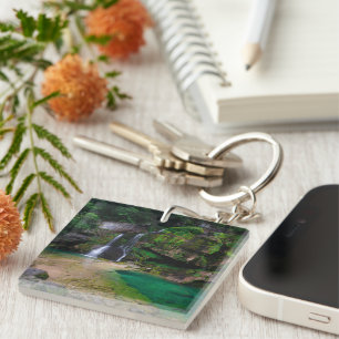 Atemberaubender Wasserfall Virje, Slowenien Poster Schlüsselanhänger