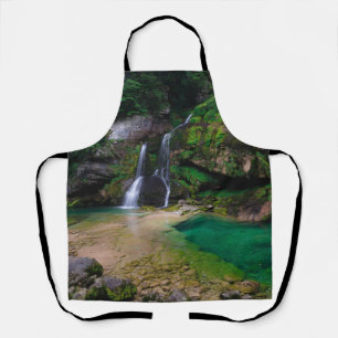 Atemberaubender Wasserfall Virje, Slowenien Poster Schürze