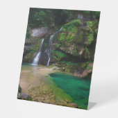 Atemberaubender Wasserfall Virje, Slowenien Poster Sockelschild (Vorderseite)