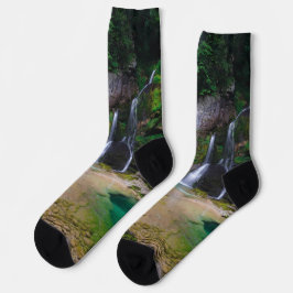 Atemberaubender Wasserfall Virje, Slowenien Poster Socken