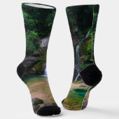 Atemberaubender Wasserfall Virje, Slowenien Poster Socken (Gewinkelt)