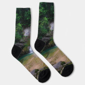 Atemberaubender Wasserfall Virje, Slowenien Poster Socken (Rechts)