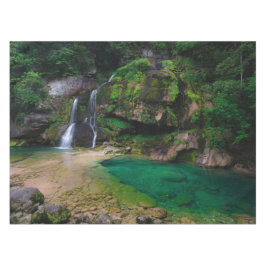 Atemberaubender Wasserfall Virje, Slowenien Poster Tischdecke