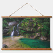 Atemberaubender Wasserfall Virje, Slowenien Poster Wandteppich Mit Holzrahmen (Vorne)