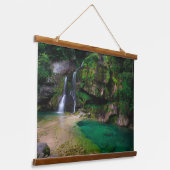 Atemberaubender Wasserfall Virje, Slowenien Poster Wandteppich Mit Holzrahmen (Gewinkelt)