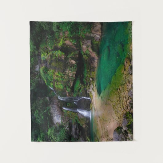 Atemberaubender Wasserfall Virje, Slowenien Wandteppich (Vorderseite)