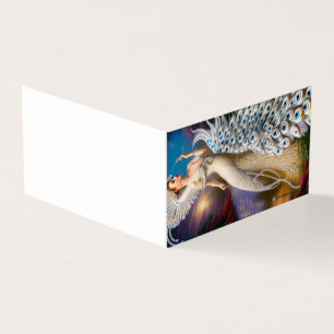 Atemberaubender weißer Pfauenbär Visitenkarten