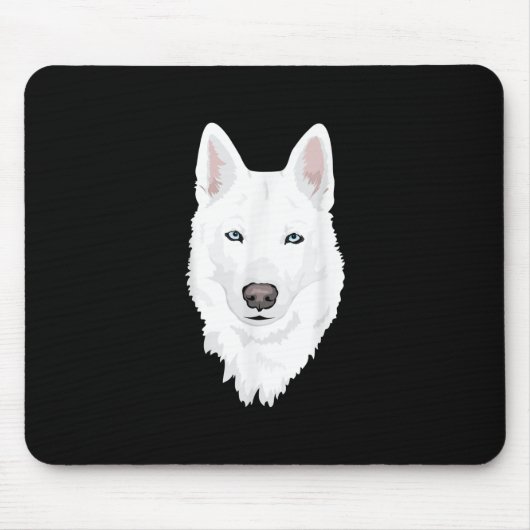 Atemberaubender weißer sibirischer Husky - süßer w Mousepad (Vorne)