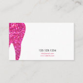 Atemberaubender weißer und rosa Glitzer Zahnpflege Visitenkarte (Rückseite)
