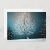 Atemberaubender Winterbaum - Komplett mit Kaninche Postkarte (Vorne/Hinten)