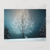 Atemberaubender Winterbaum - Komplett mit Kaninche Postkarte (Vorderseite)