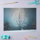 Atemberaubender Winterbaum - komplett mit Kaninche Seidenpapier (Basteln)