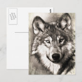 Atemberaubender Wolf Gesicht Foto Druckzubehör the Postkarte (Vorne/Hinten)