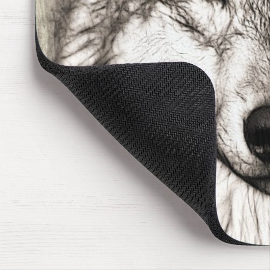 Atemberaubender Wolf-Gesichtspferd Sketch-Mauspad Mousepad (Ecke)