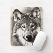 Atemberaubender Wolf-Gesichtspferd Sketch-Mauspad Mousepad (Mit Mouse)