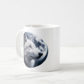 Atemberaubender Wolf und Mond Kaffeetasse (Vorderseite Links)