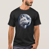 Atemberaubender Wolf und Mond T-Shirt (Vorderseite)
