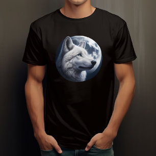 Atemberaubender Wolf und Mond T-Shirt