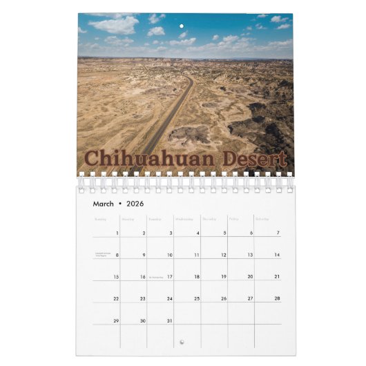 Atemberaubender Wüstenvorführkalender Kalender (Mär 2026)