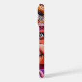 Atemberaubendes 3D-Crimson-Sticker-Design für Frau iPhone Hülle (Linke Seite)