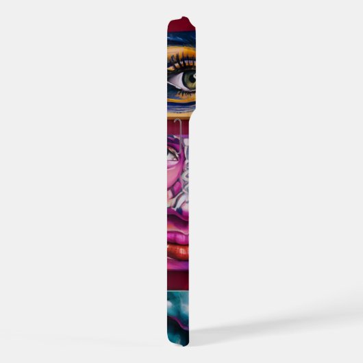 Atemberaubendes 3D-Crimson-Sticker-Design für Frau iPhone Hülle (Rechte Seite)